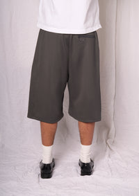 PLEATED TRACK SHORTS - GREY