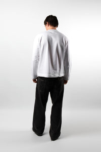 LAYERED HEM LONG SLEEVE - WHITE