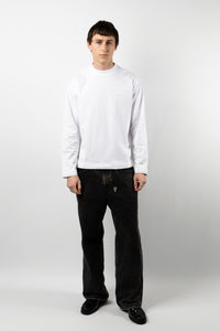 LAYERED HEM LONG SLEEVE - WHITE